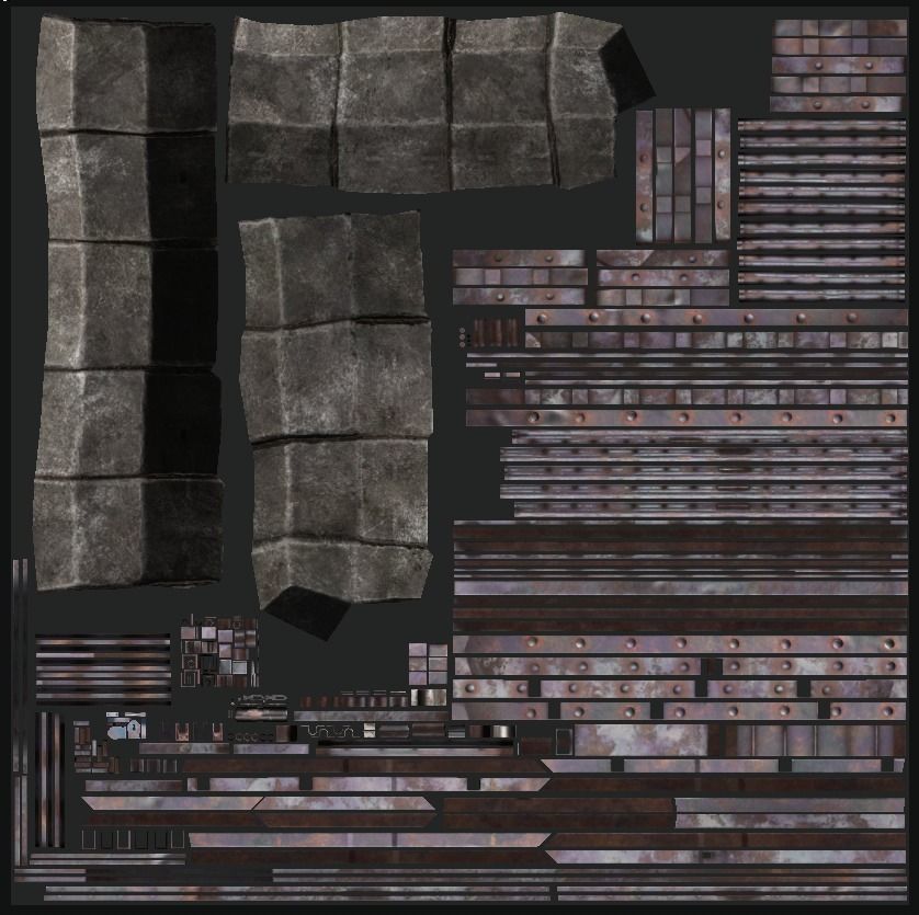 Modular Dungeon Set Low-poly 3D model_6