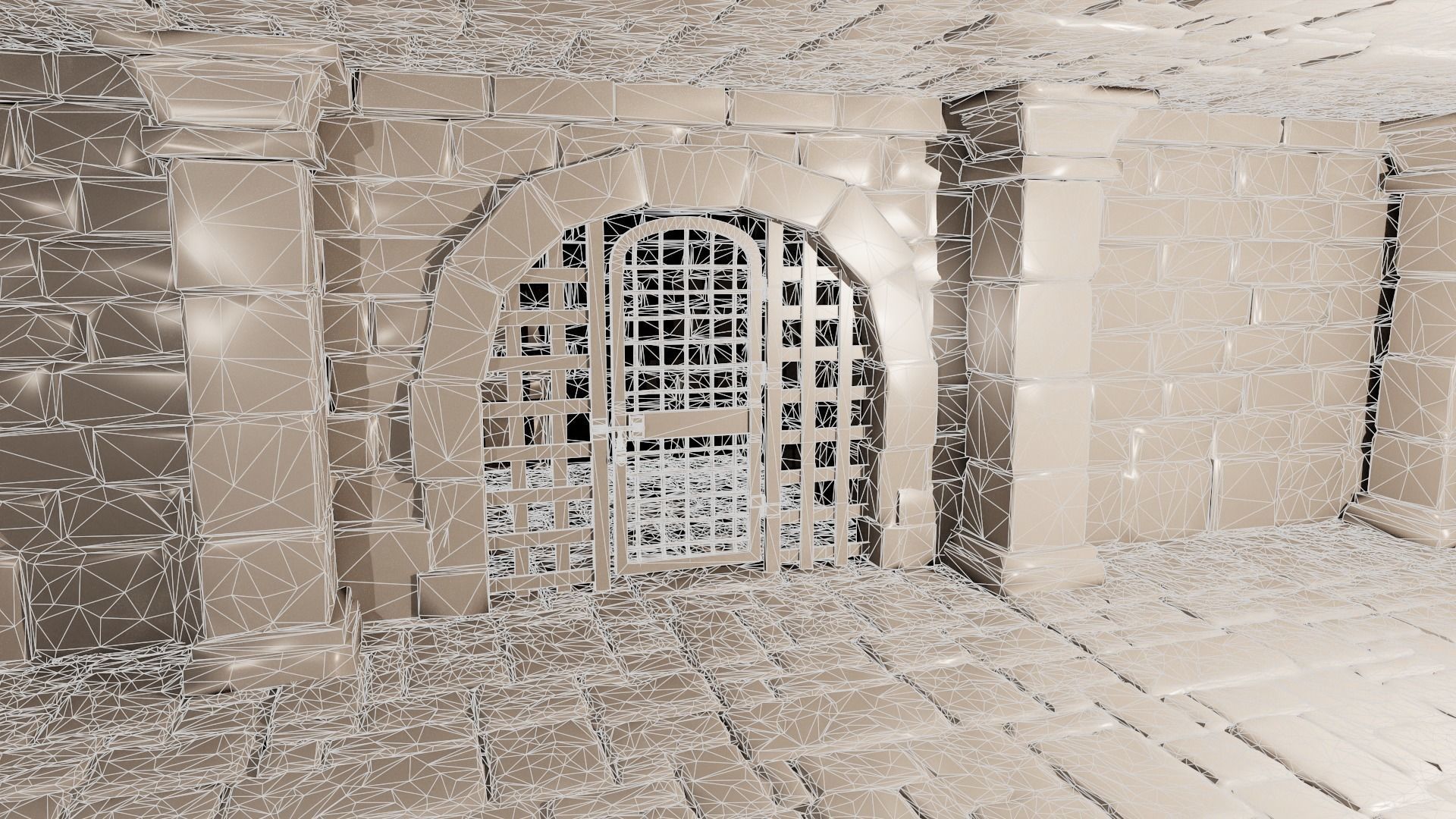 Modular Dungeon Set Low-poly 3D model_4