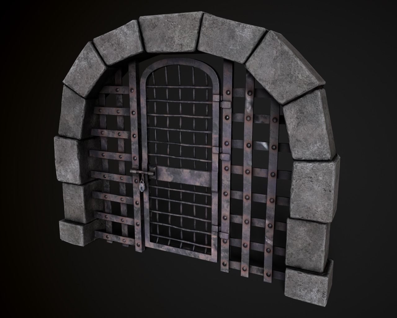 Modular Dungeon Set Low-poly 3D model_2