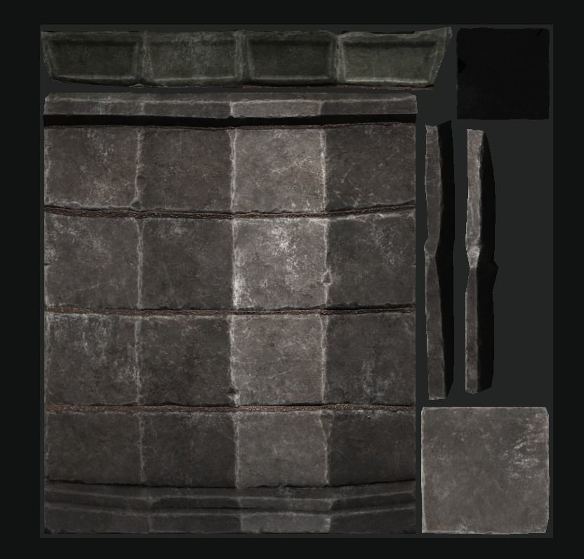 Modular Dungeon Set Low-poly 3D model_7