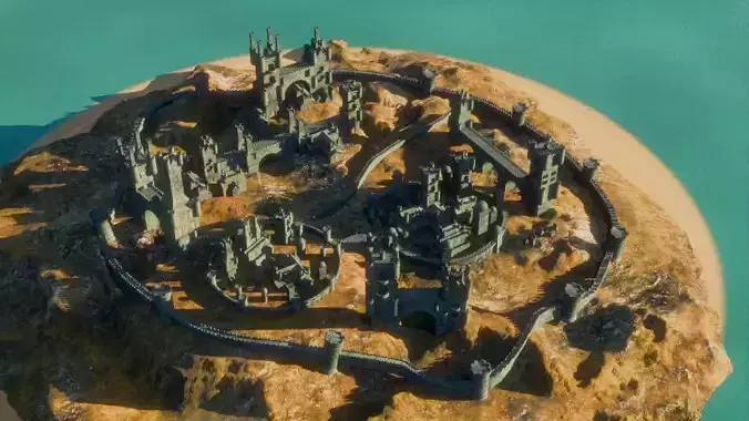 Low poly Castle Low-poly 3D model