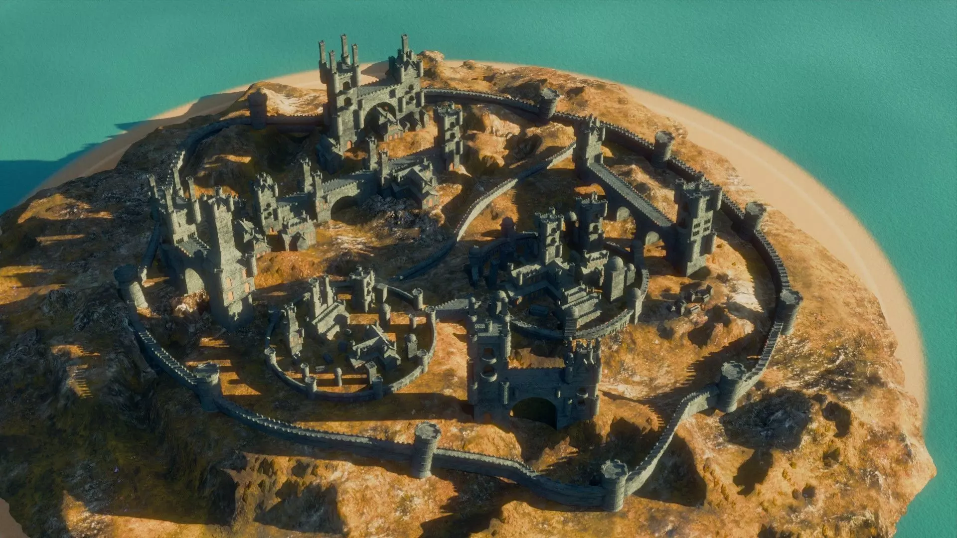 Low poly Castle Low-poly 3D model