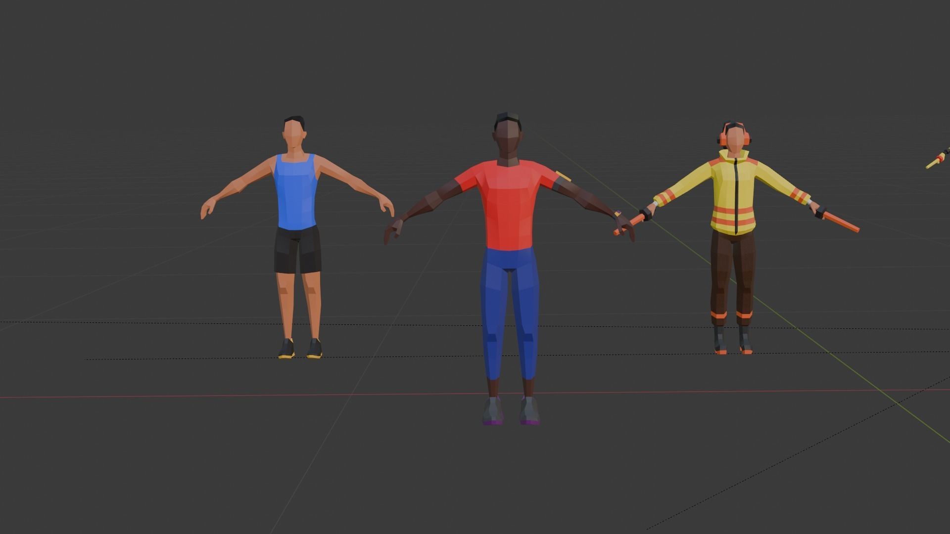 Lowpoly People Pack Low-poly 3D model Low-poly 3D model_2