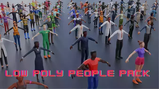 Lowpoly People Pack Low-poly 3D model Low-poly 3D model