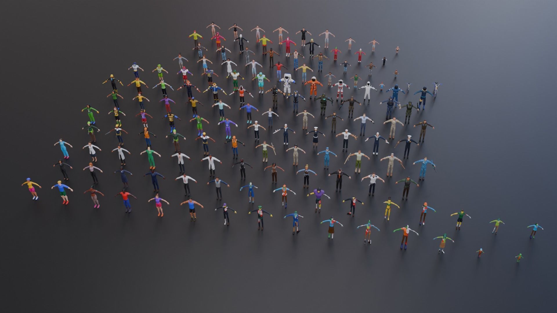 Lowpoly People Pack Low-poly 3D model Low-poly 3D model_1