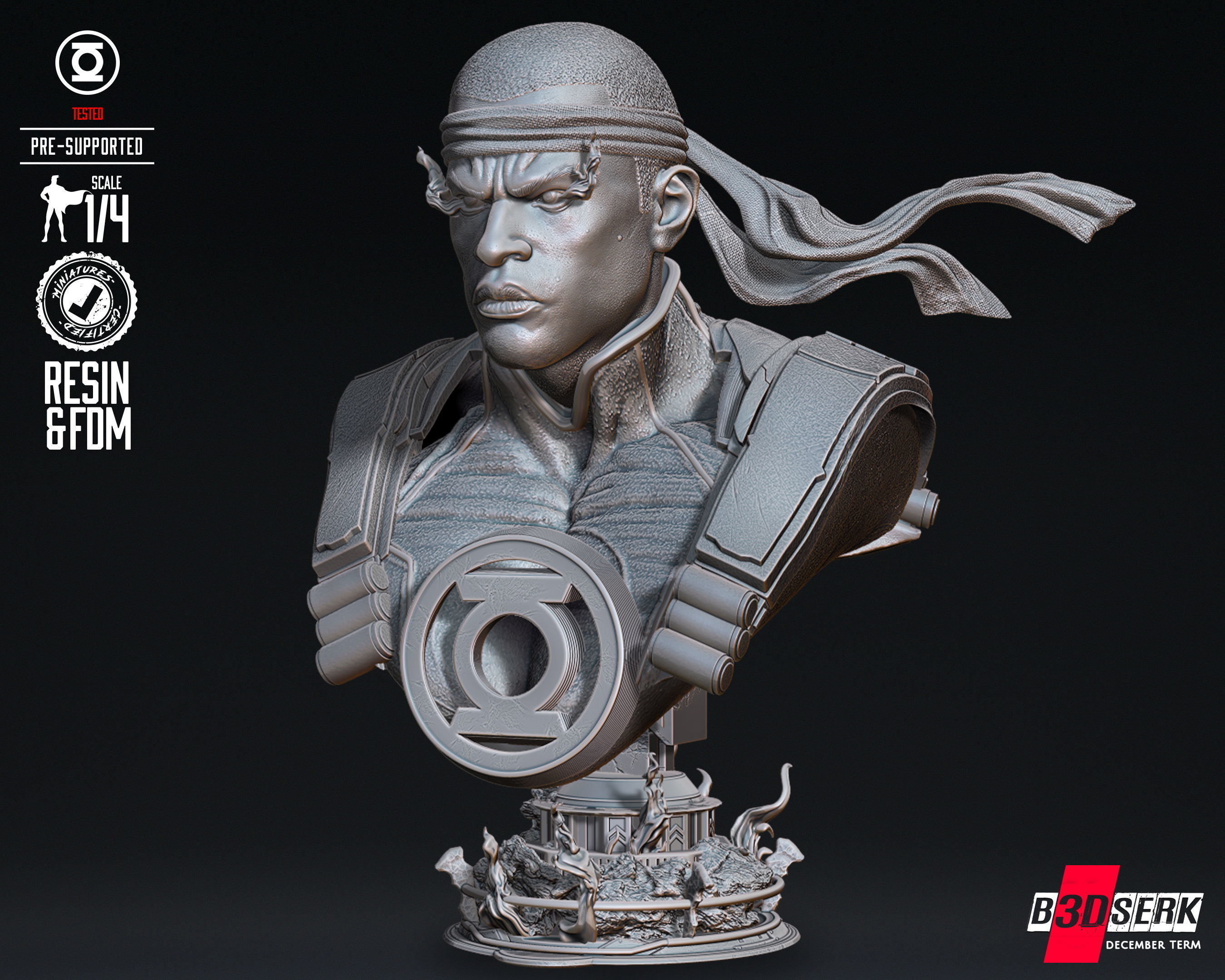 B3DSERK Jhon Stewart Portrait Bust Tested for 3D printing 3D print model_13