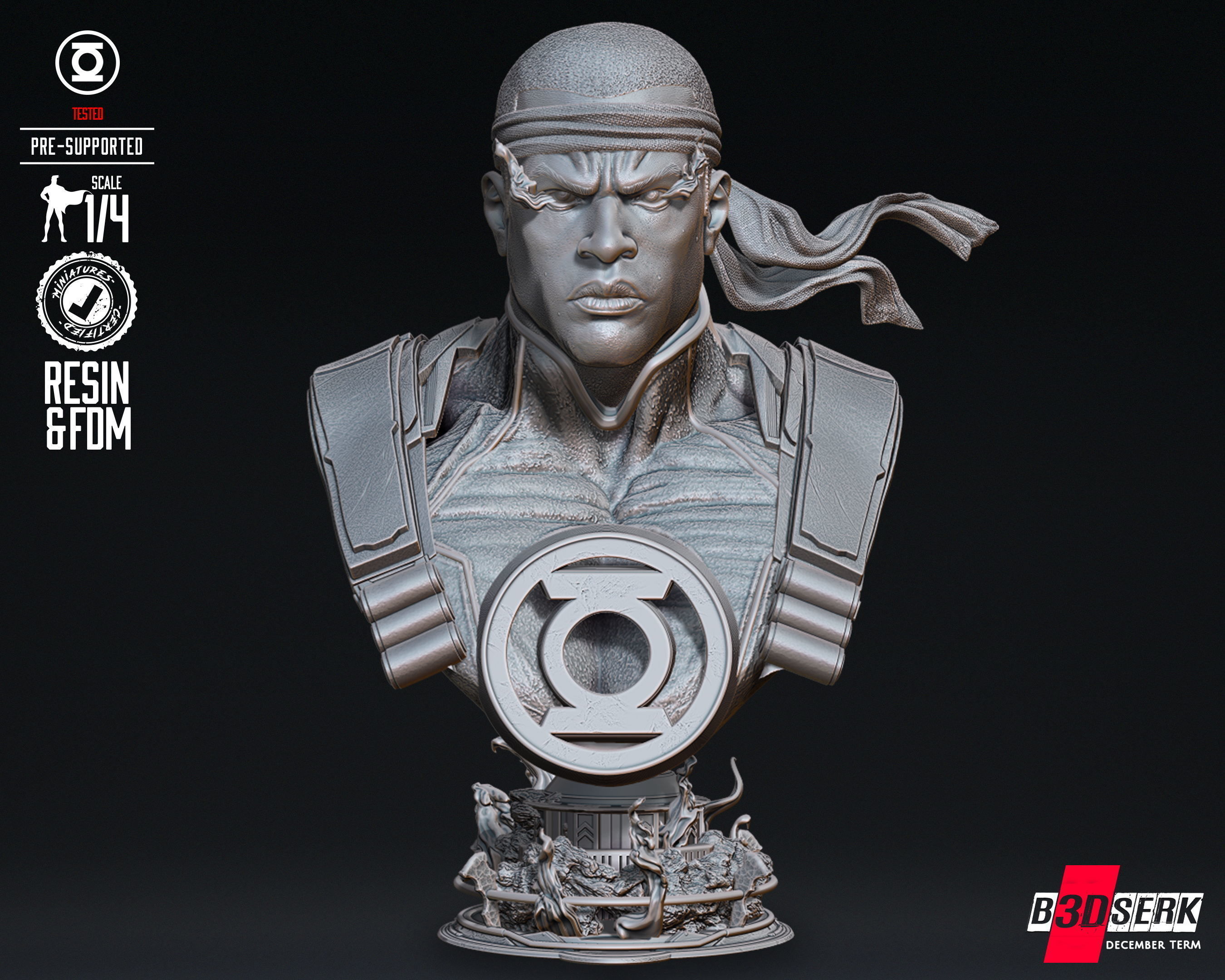 B3DSERK Jhon Stewart Portrait Bust Tested for 3D printing 3D print model_5