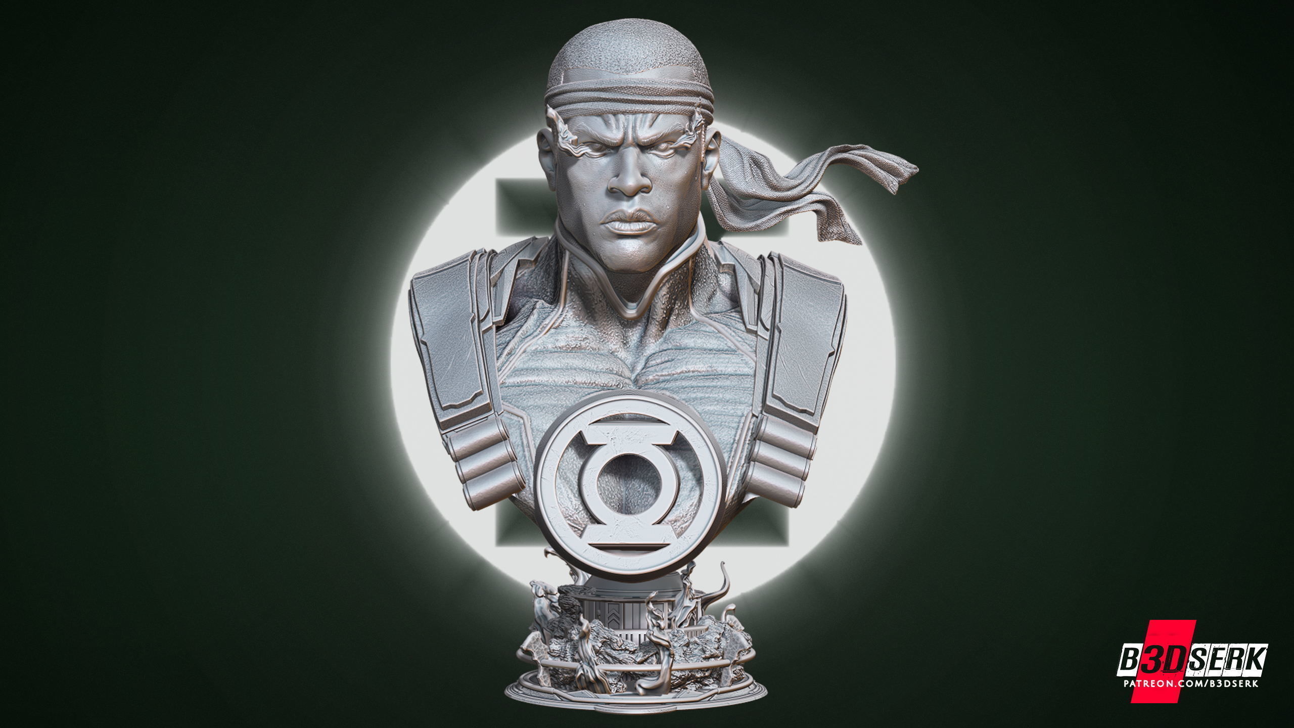 B3DSERK Jhon Stewart Portrait Bust Tested for 3D printing 3D print model_4
