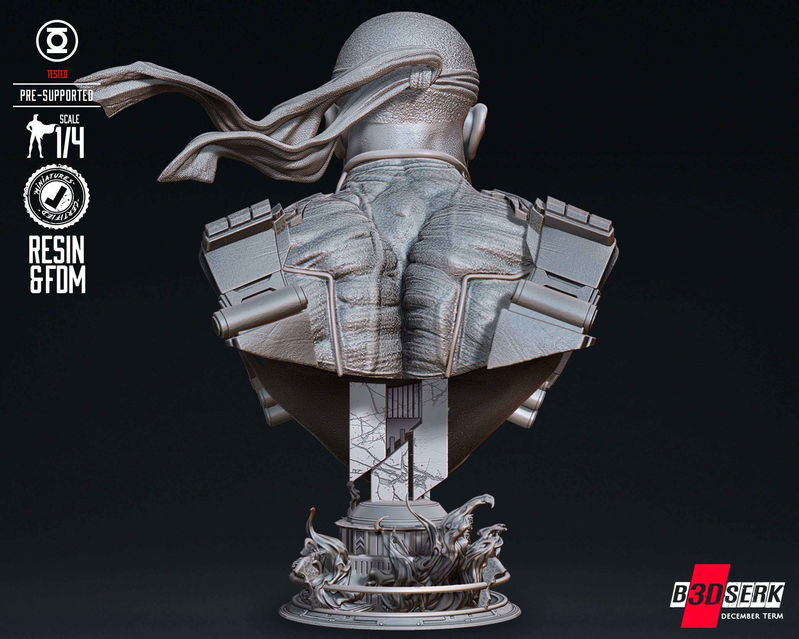 B3DSERK Jhon Stewart Portrait Bust Tested for 3D printing 3D print model_20