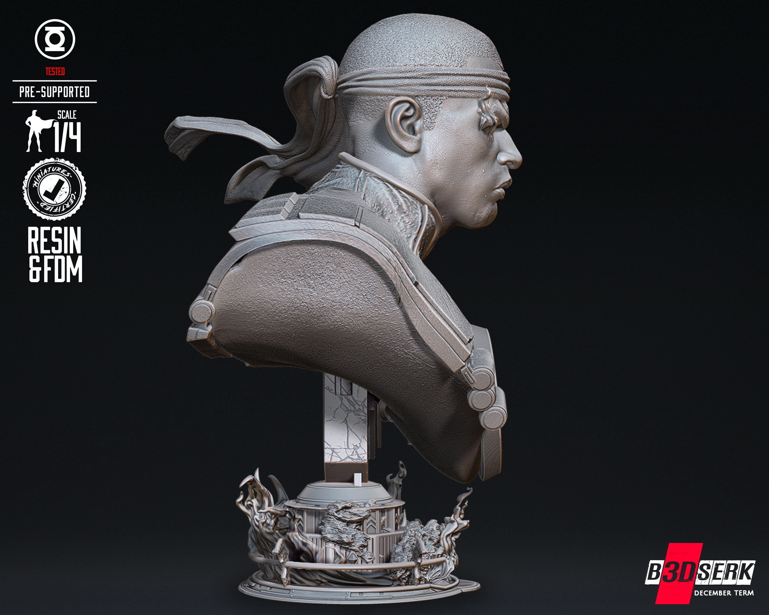 B3DSERK Jhon Stewart Portrait Bust Tested for 3D printing 3D print model_25