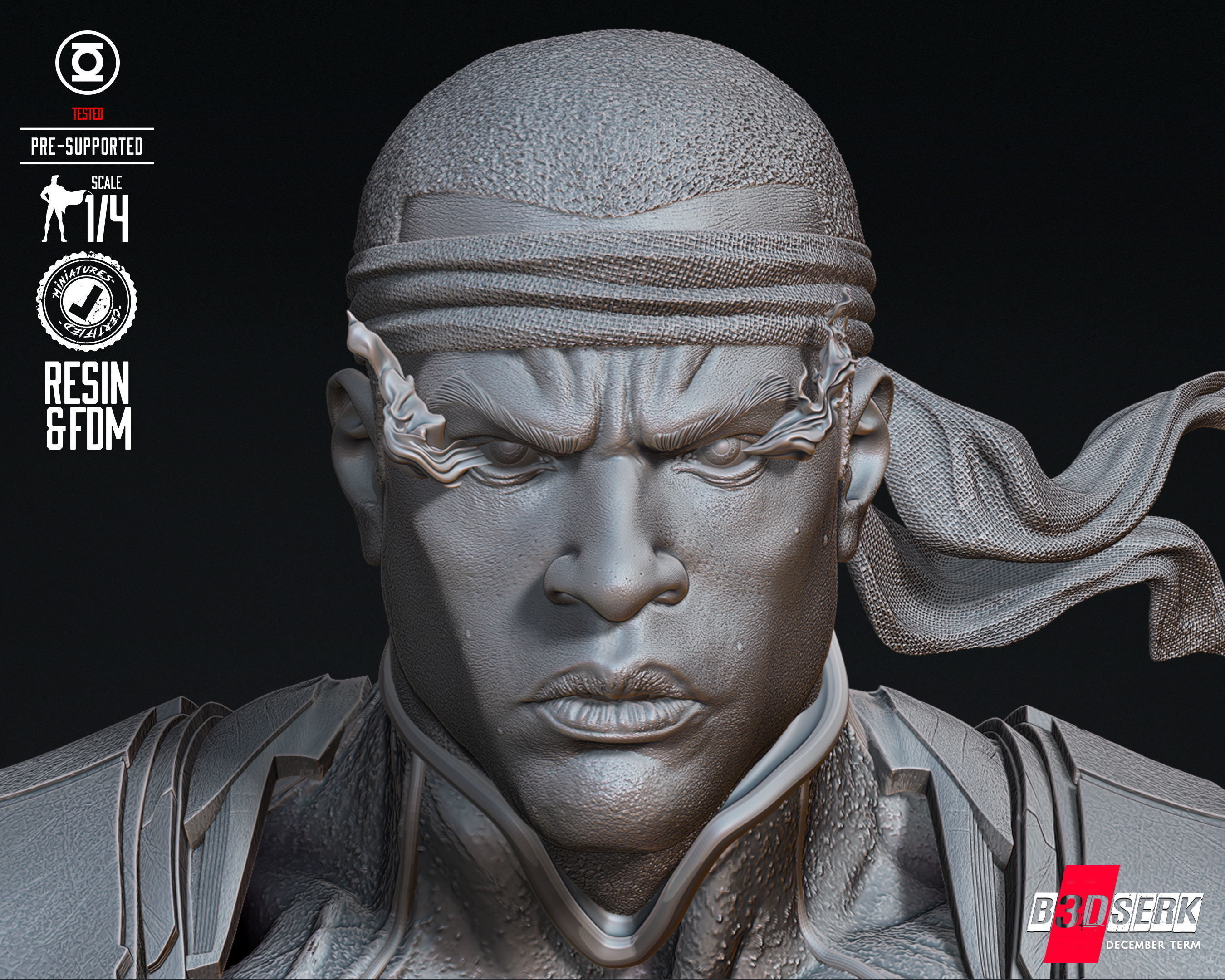 B3DSERK Jhon Stewart Portrait Bust Tested for 3D printing 3D print model_35