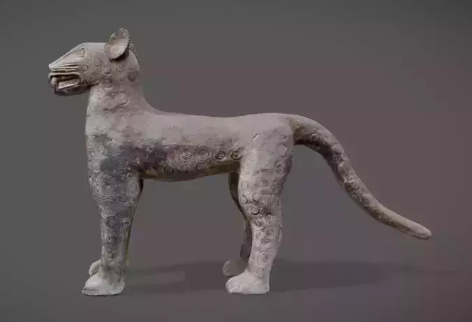 Ekpen - Leopard figure - Bronze cast