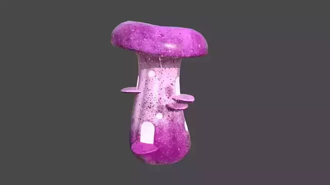 Fantasy Mushroom F07 Pink - Scene Backdrop Design Low-poly 3D model