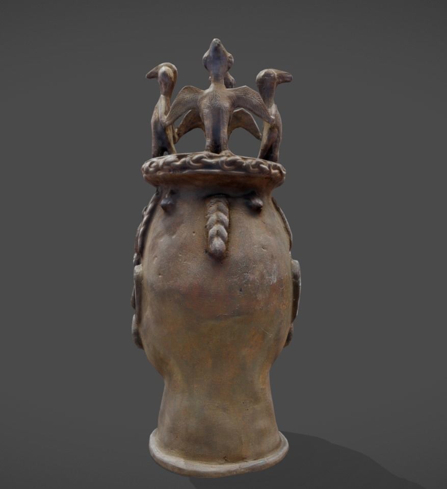 Osun Altar Head - Bronze Head and Cast Low-poly 3D model_2