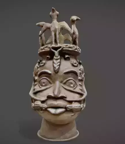 Osun Altar Head - Bronze Head and Cast