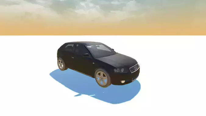 Audi A3 Optimized for games Low-poly 3D model