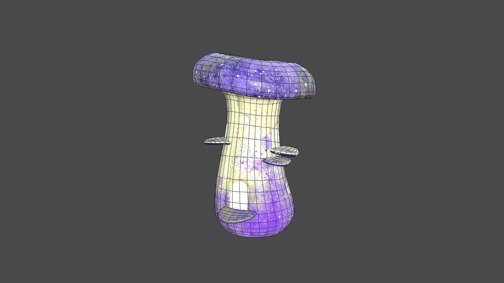 Fantasy Mushroom F08 Purple Yellow - Scene Backdrop Design Low-poly 3D model_6
