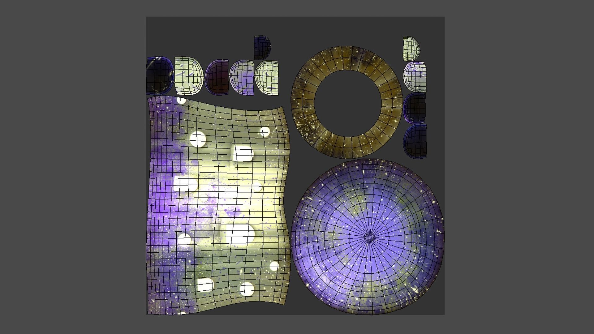 Fantasy Mushroom F08 Purple Yellow - Scene Backdrop Design Low-poly 3D model_5