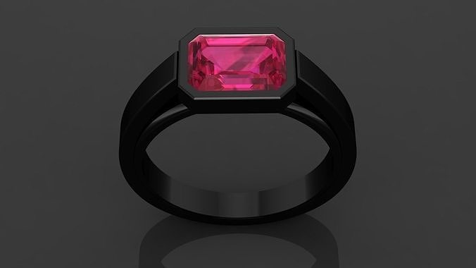 Titanium Stone Ring 3D print model