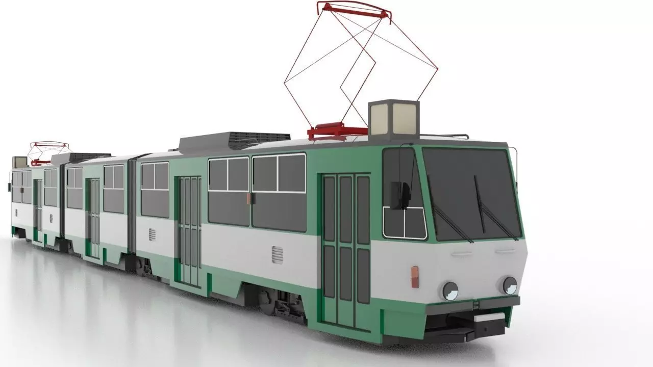 Tatra KT8D5 Low Low-poly 3D model_0