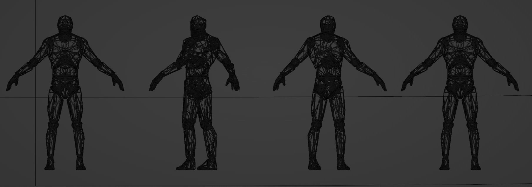 4 Androids Pack Download High Quality 3d Model Original Design Free low-poly 3D model_8