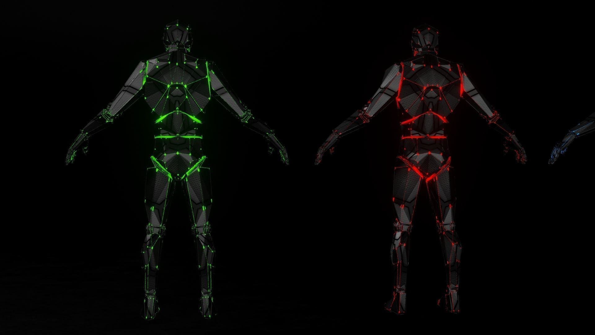 4 Androids Pack Download High Quality 3d Model Original Design Free low-poly 3D model_7