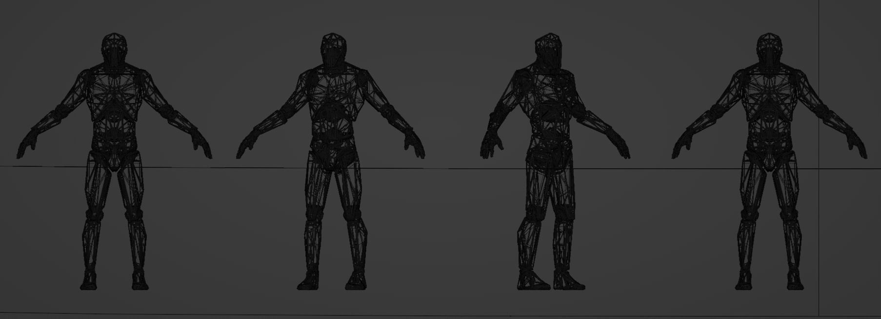 4 Androids Pack Download High Quality 3d Model Original Design Free low-poly 3D model_9