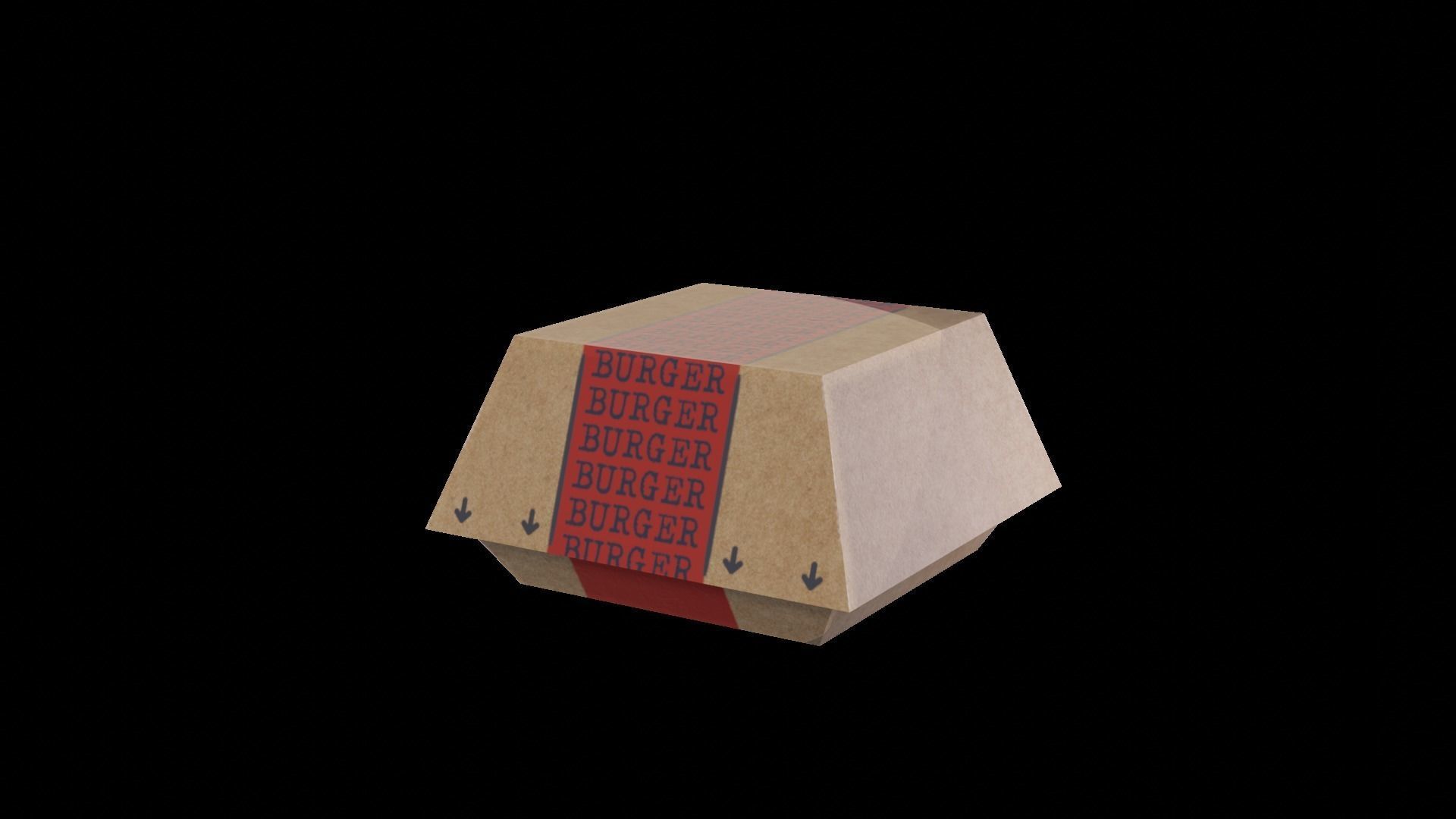 Burger and Box Low-poly 3D model_2