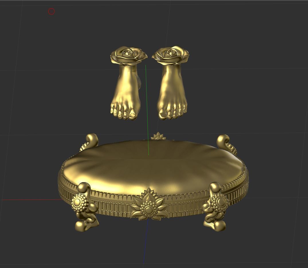 Laxmi charan paduka 3D print model_4