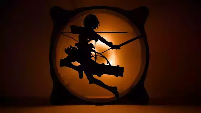 Attack on Titan Mikasa Ackerman PC fan grill cover  3D print model