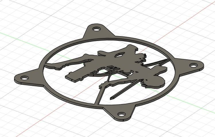 Attack on Titan Mikasa Ackerman PC fan grill cover  3D print model_23