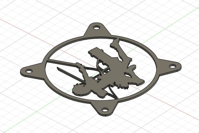 Attack on Titan Mikasa Ackerman PC fan grill cover  3D print model_20