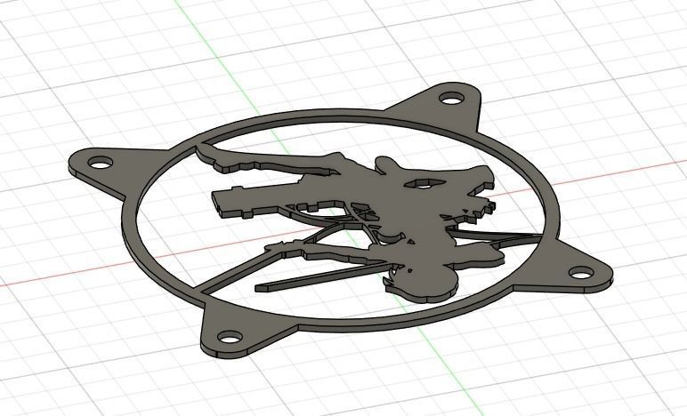 Attack on Titan Mikasa Ackerman PC fan grill cover  3D print model_22