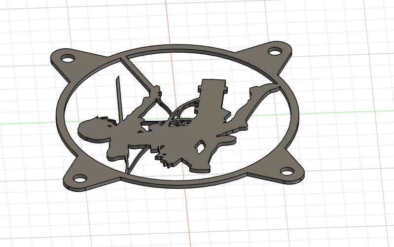 Attack on Titan Mikasa Ackerman PC fan grill cover  3D print model_31