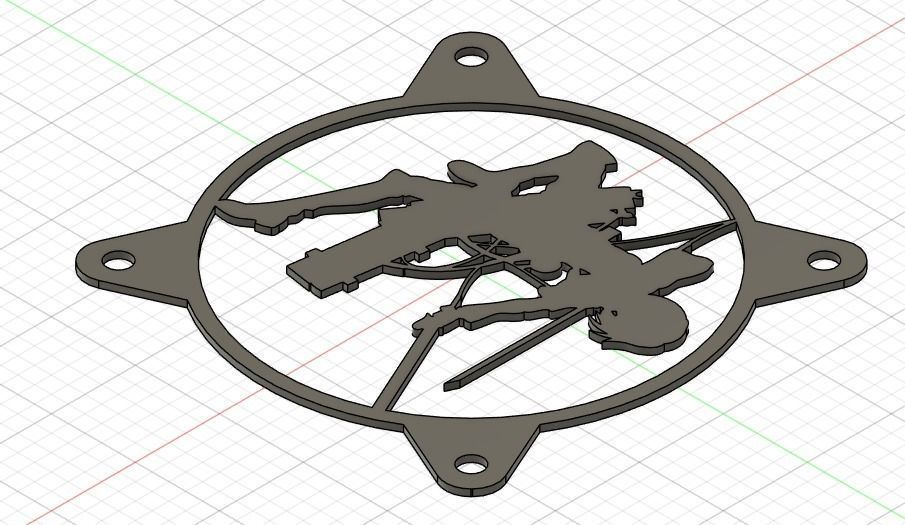Attack on Titan Mikasa Ackerman PC fan grill cover  3D print model_4