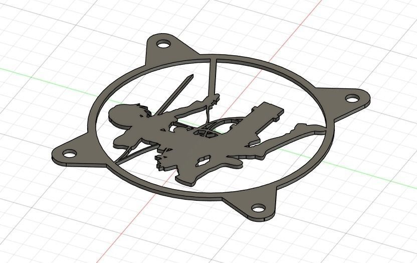 Attack on Titan Mikasa Ackerman PC fan grill cover  3D print model_30