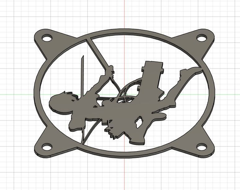 Attack on Titan Mikasa Ackerman PC fan grill cover  3D print model_7