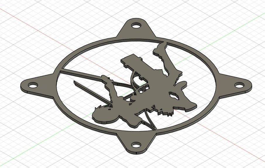 Attack on Titan Mikasa Ackerman PC fan grill cover  3D print model_6
