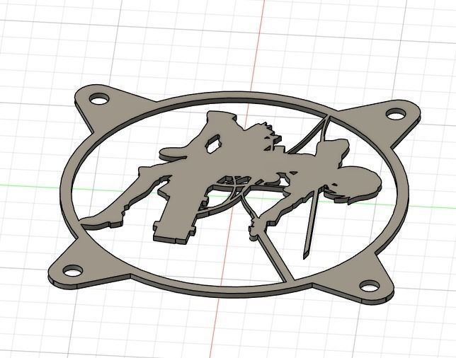 Attack on Titan Mikasa Ackerman PC fan grill cover  3D print model_24
