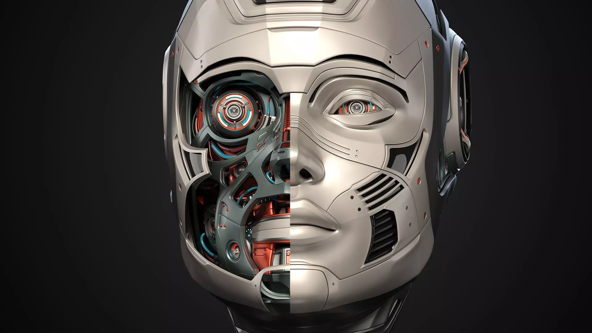 Robot Woman Head Anatomy 3D model