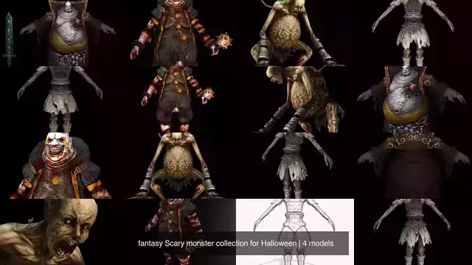 fantasy Scary monster collection for Halloween