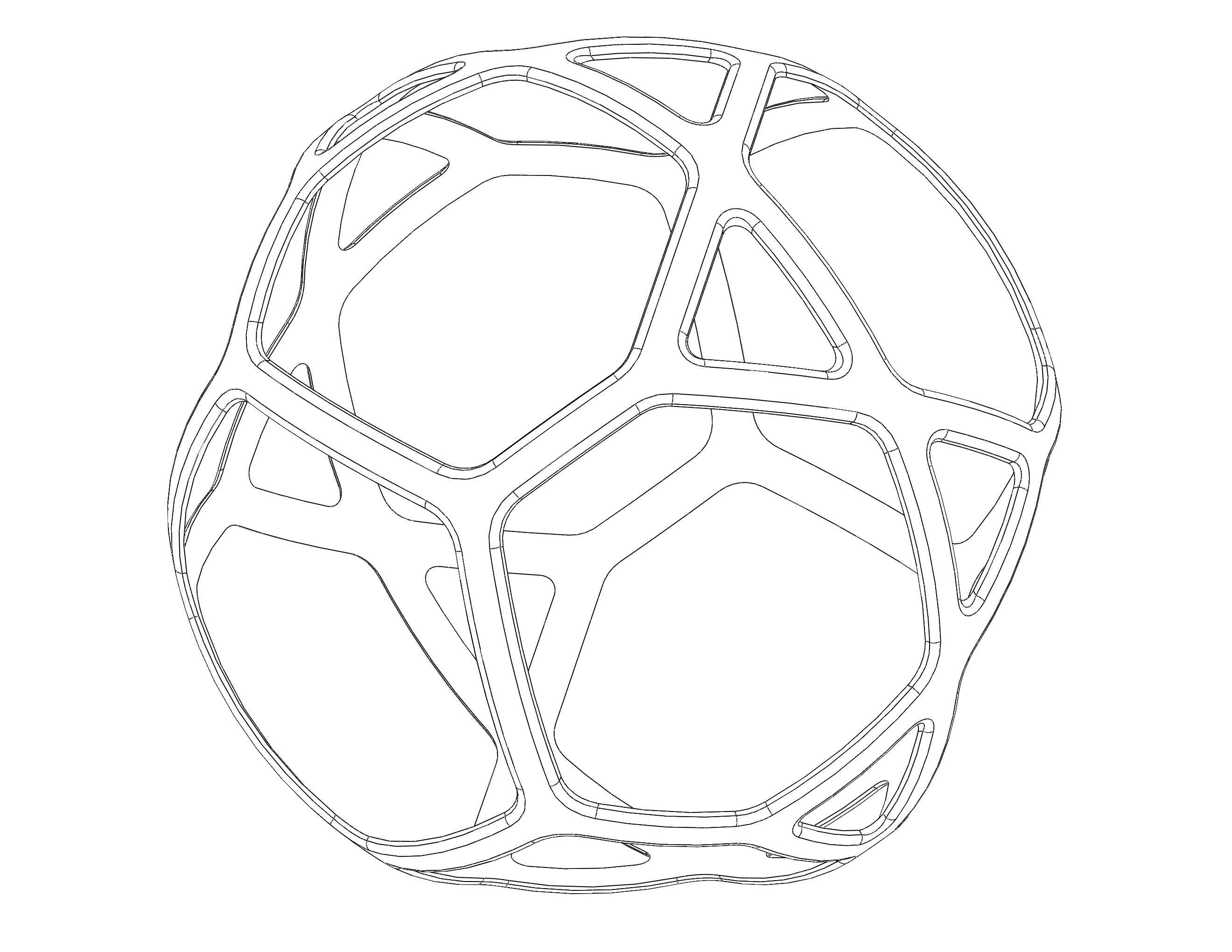 Wireframe Shape Geometric Simple Ball 3D print model_6