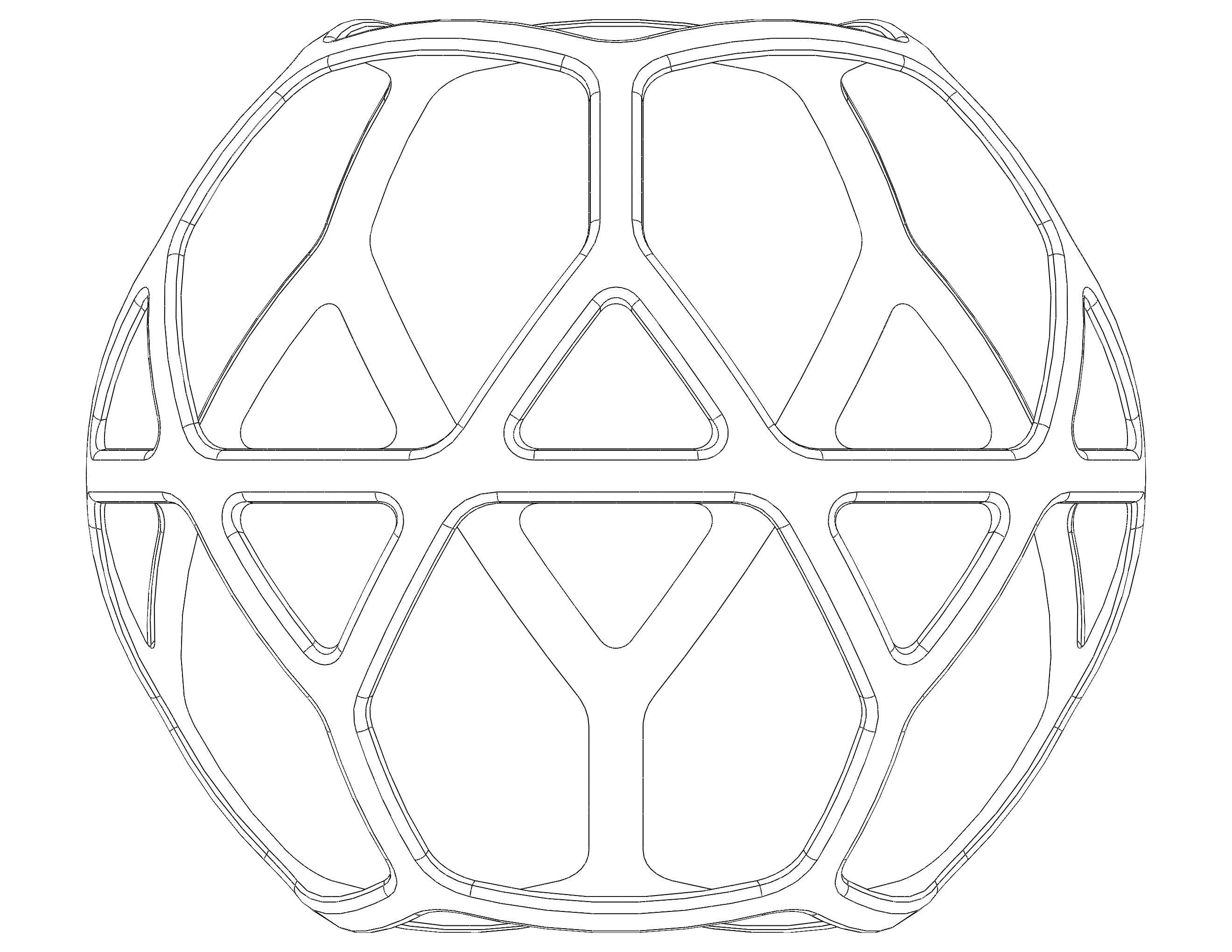 Wireframe Shape Geometric Simple Ball 3D print model_14