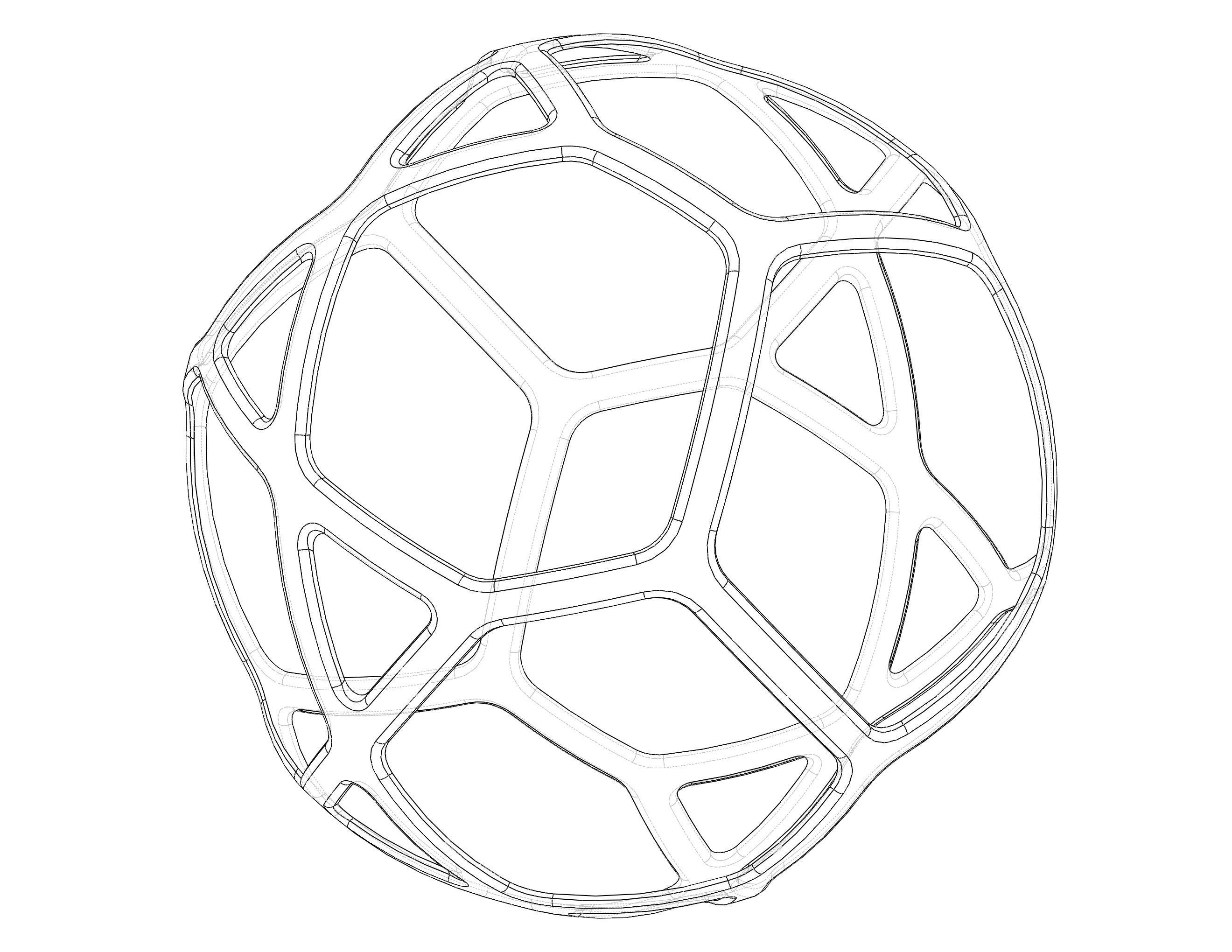 Wireframe Shape Geometric Simple Ball 3D print model_27