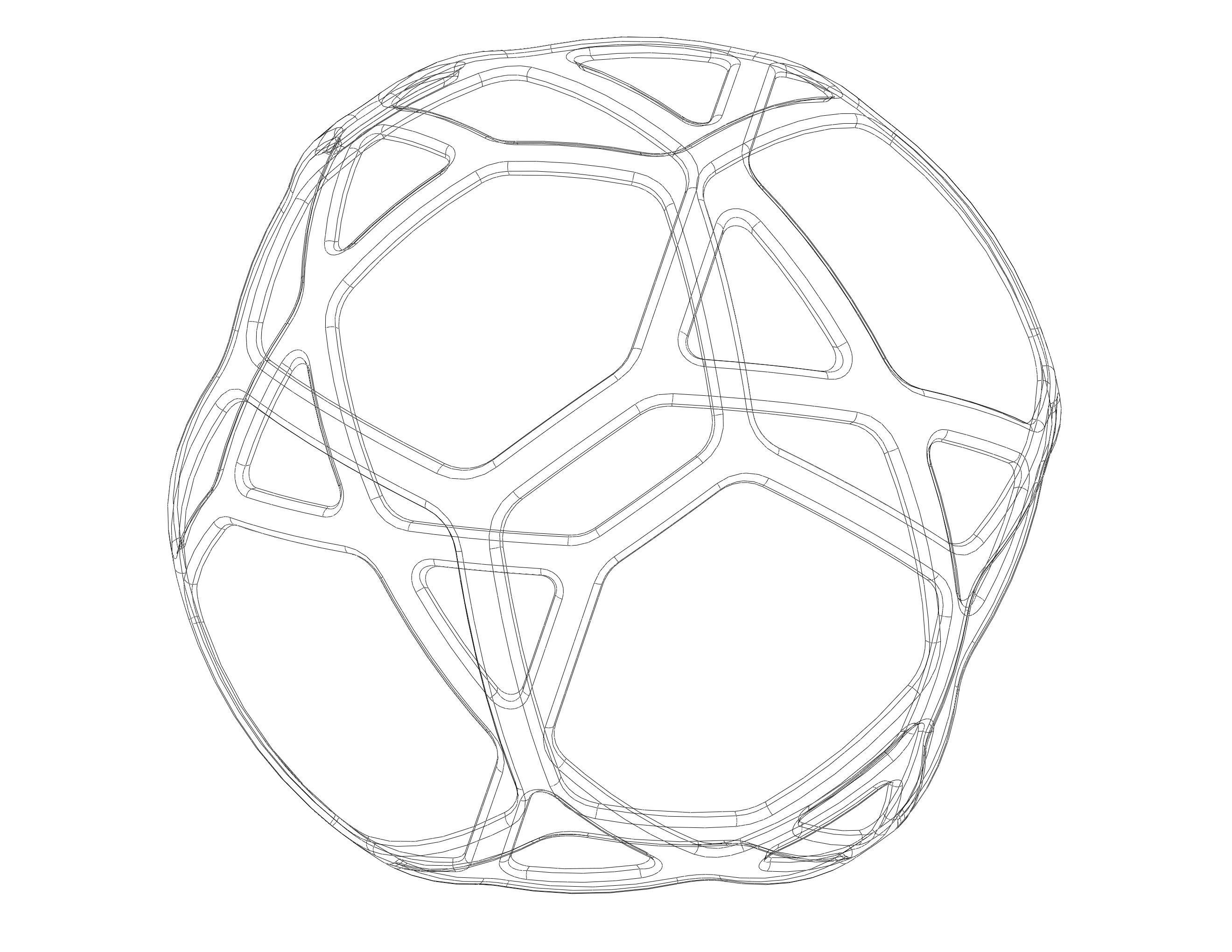 Wireframe Shape Geometric Simple Ball 3D print model_8