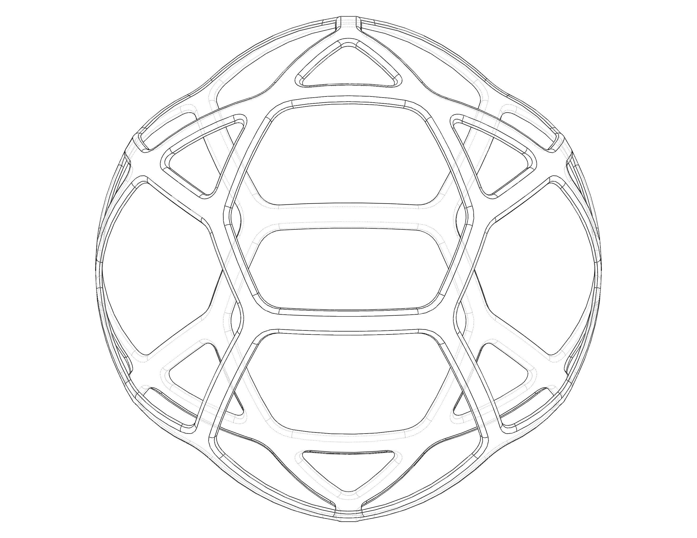 Wireframe Shape Geometric Simple Ball 3D print model_19