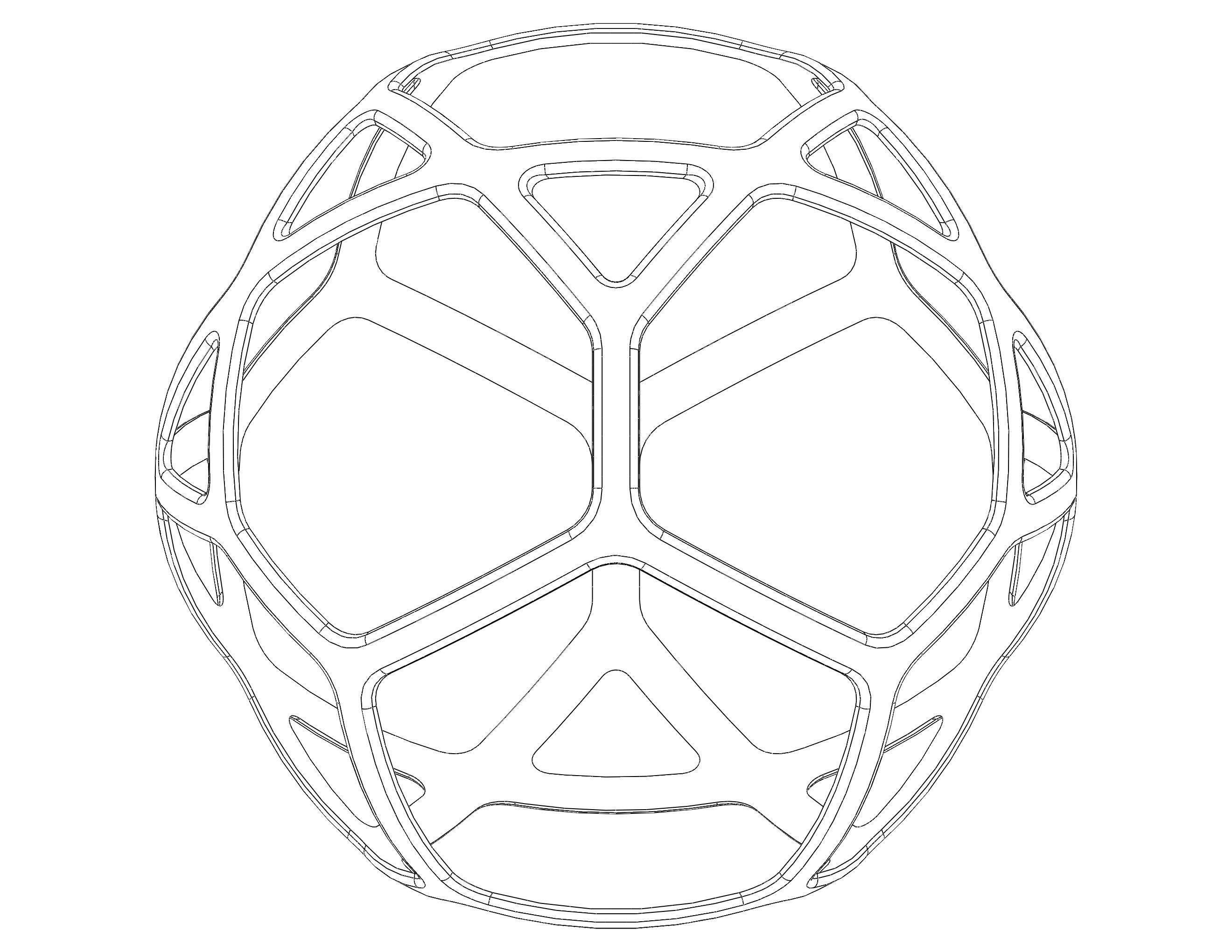 Wireframe Shape Geometric Simple Ball 3D print model_38