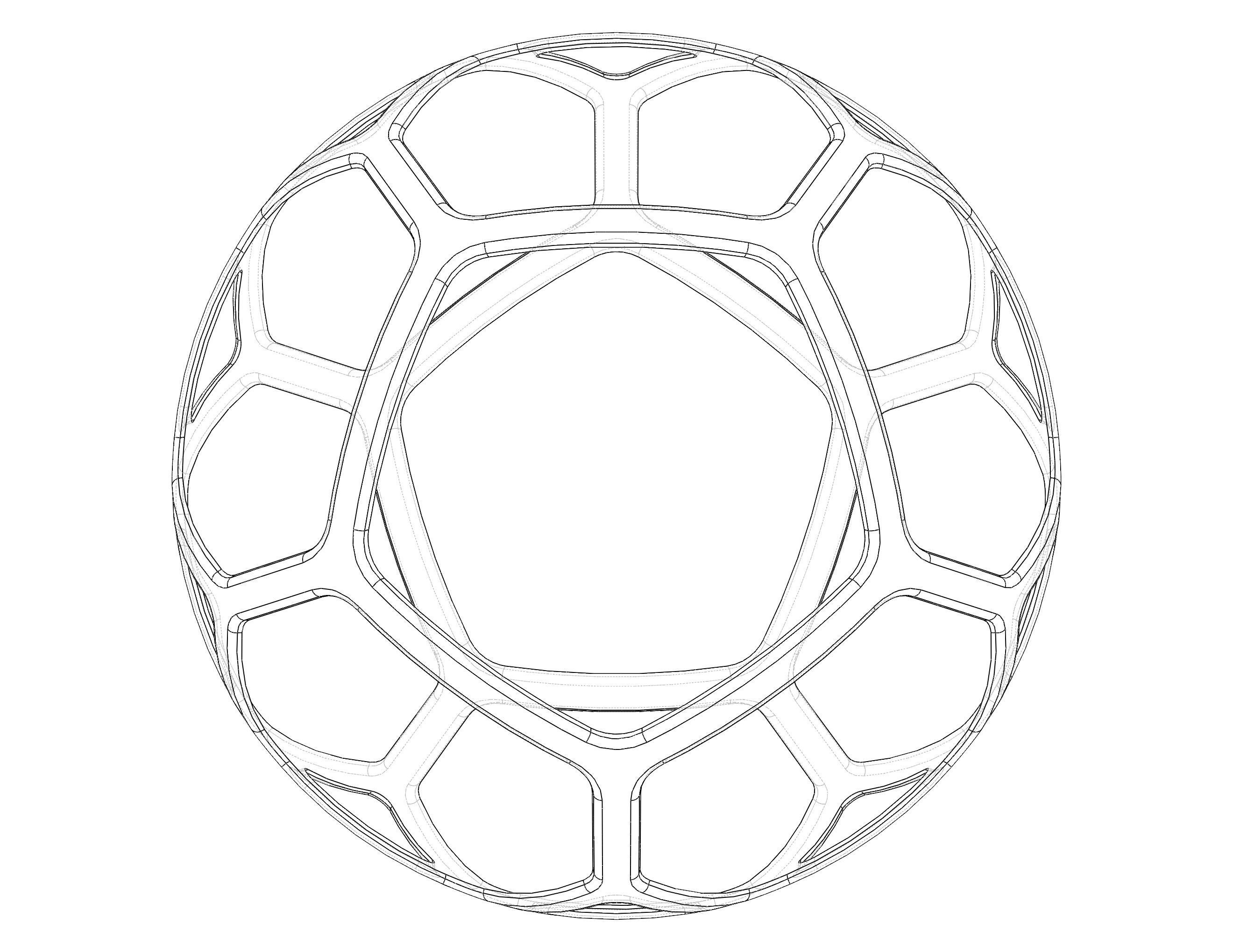 Wireframe Shape Geometric Simple Ball 3D print model_23