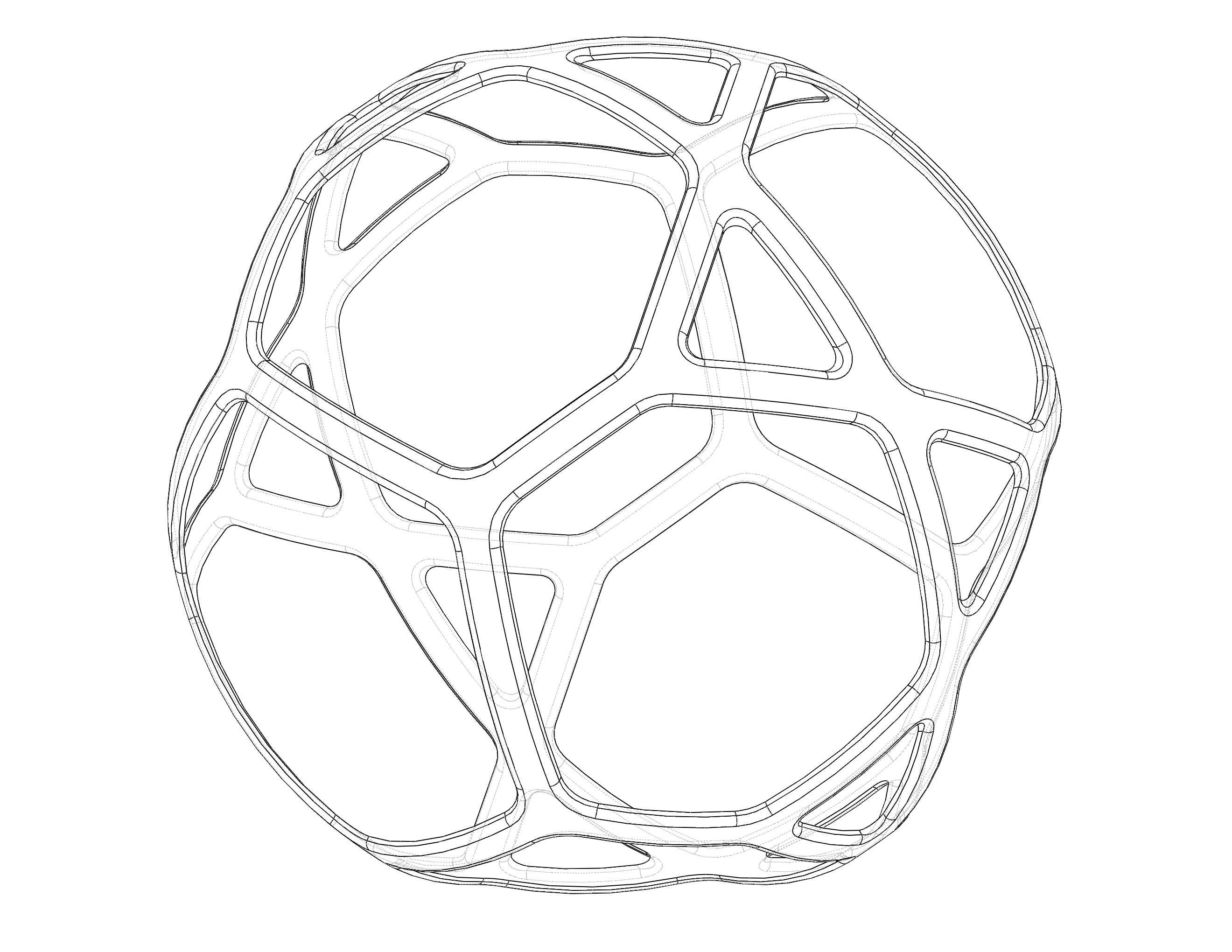 Wireframe Shape Geometric Simple Ball 3D print model_7