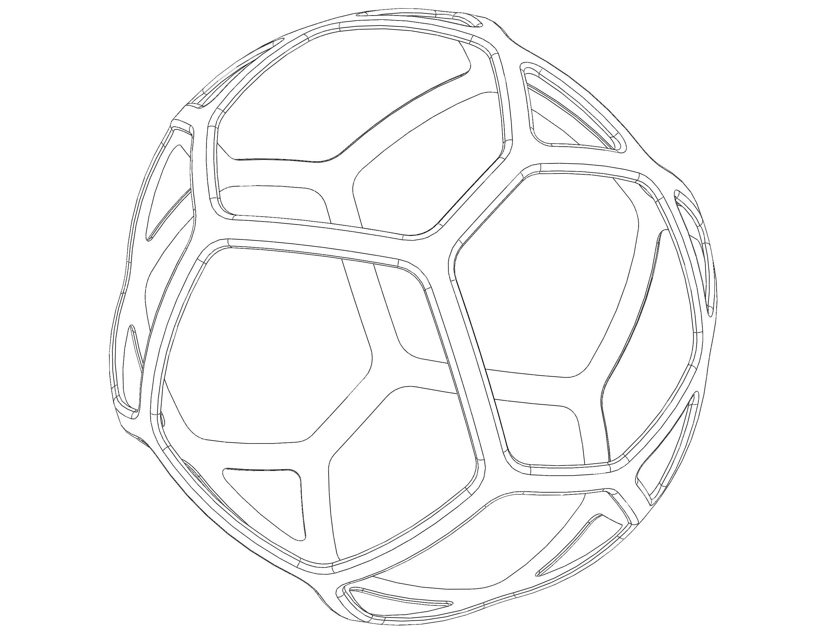 Wireframe Shape Geometric Simple Ball 3D print model_2